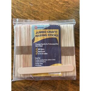 100 Piece Large Jumbo Wooden Craft Stick 6" x 3/4" Premium Natural Organic Wood